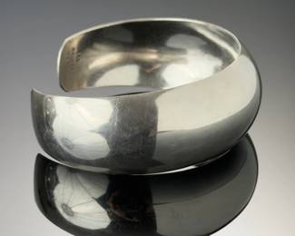 Vintage Mexican Sterling Silver Cuff Bracelet Taxco 925 TB-62 Mid-Century