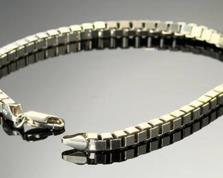 Italian Sterling Silver 4mm Box Link Bracelet 9 Inch IBB 925 Bold Heavy 17.6g