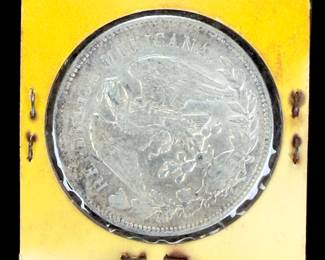 1902 Mexico MO 1 Peso 90% Silver Coin Cap & Ray Eagle UNC