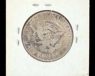 1964 US Kennedy Half Dollar 90% Silver Coin, First Year of Issue