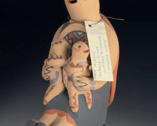 Emily Fragua Tsosie Jemez Pueblo Storyteller Turtle Pottery Figurine