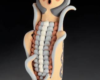 Cindy Fragua Signed Jemez Pueblo Corn Maiden Studio Art Pottery Figurine