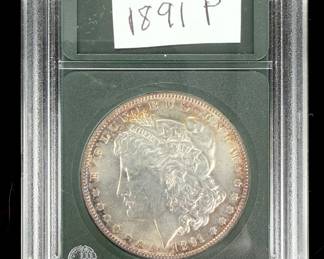 1891-P Morgan Silver Dollar US Coin 90% Silver Philadelphia Mint