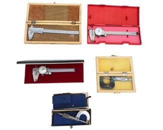 Mitutoyo & Central Forge Machinist Tool Lot - Dial Calipers & Micrometers