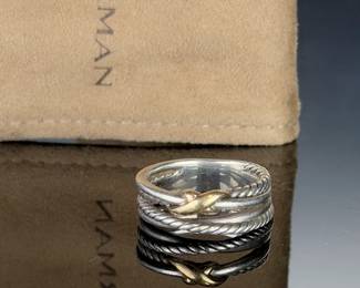 David Yurman X Crossover Ring, 18K Gold & Sterling Silver Band, 6mm