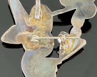 Zuni Multi-stone Inlay Hummingbird Pin Brooch, Vintage Native American