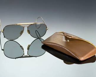 Vintage Bushnell 601 Aviator Sunglasses Bausch & Lomb Shooter Case Japan