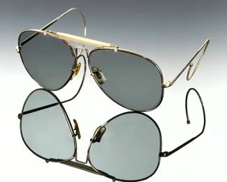 Vintage Bushnell 601 Aviator Sunglasses Bausch & Lomb Shooter Case Japan
