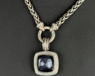 David Yurman Sterling Silver Diamond Smoky Quartz Albion Wheat Chain Necklace, 18in