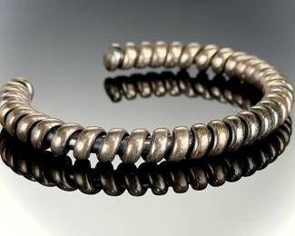ZINA Sterling Silver Coil Cuff Bracelet Vintage 925 Estate Jewelry