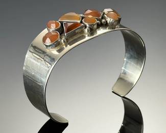 Desert Rose Trading Sterling Silver Carnelian Chalcedony Cuff Bracelet DRT