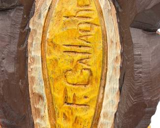 Frank Gallagher Signed Hand-Carved Wood Cigar Store Indian Folk Art Statue