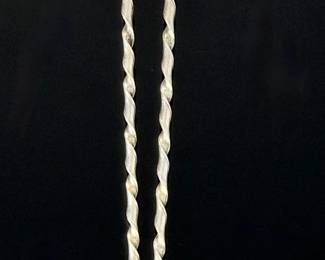 Navajo Sterling Silver Roadrunner Overlay Hair Pin Native American Hair Fork