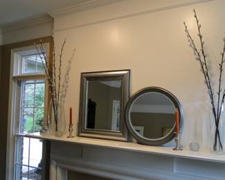 Square mirror and round mirror.  Can you tell which is which?
