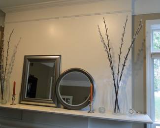 Mirrors and candles and vases too