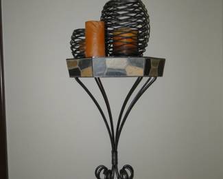 Decorative wall shelf, with decorative items on the decorative wall shelf
