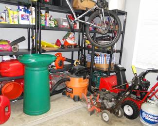Garage supplies, and gardening items too