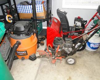 Ridgid shop vac, gas power edger, and snow blower too
