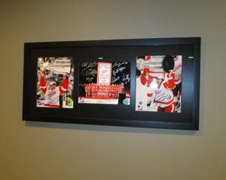 Red Wings Stanley Cup Champions, autographed and framed photo