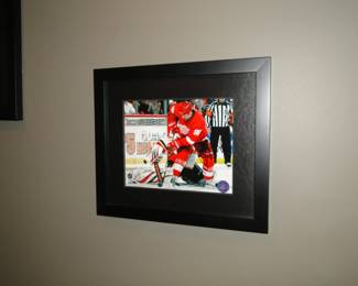 Framed and autographed Red Wing photo