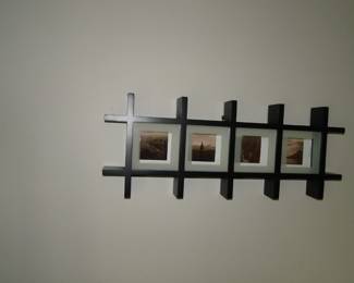 You can hang this left or right, or up and down. But you will have to decide on the best four pictures to use too