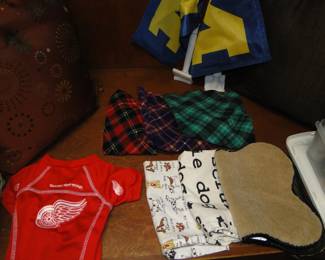 Small dog sweaters, and towels too