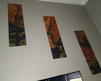 Very tall slender pieces of artwork for the wall