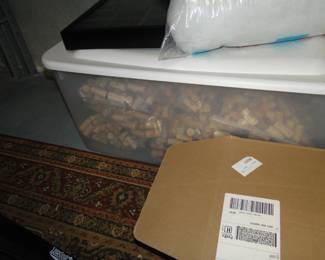 A bin of corks