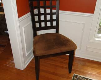 Table set has a total of eight chairs