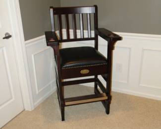 Billiards chair. A chair you sit in when waiting your turn for playing billiards