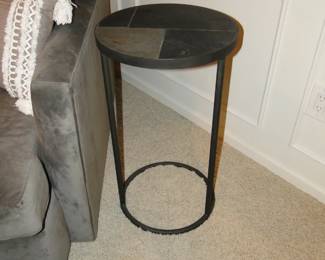Round side table, with tile top