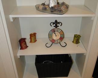 Decorative pieces, and a clock