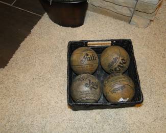 Decorative carved Bocci balls