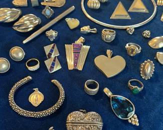 Various sterling silver jewelry