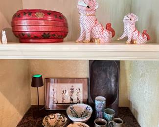 Herend porcelain foo dogs