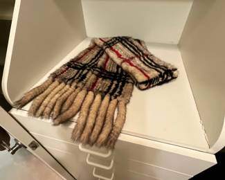 Plaid mink scarf