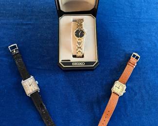 Antique Dueber-Hampden watch, Raymond Weil Geneve Quartz watch, vintage Gucci watch
