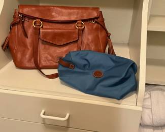 Donney & Bourke leather bag and Longchamp cosmetic case