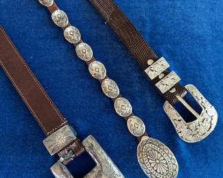 Jenny & Boys belt, Sterling concho belt, Richard Stump Jr. Sterling belt