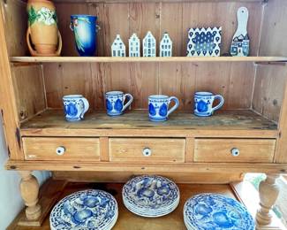 Roseville potter, Delft houses, blue and white pottery