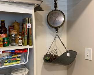 Antique Scale lots of kitchen stuff!