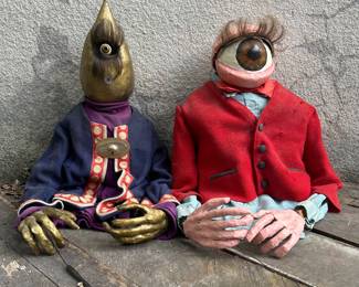 Mid century paper mache puppets
