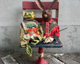 Large, handmade mid century puppets