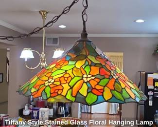 Tiffany Style Stained Glass Floral Hanging Lamp