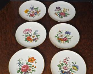 JKW Western Germany Floral Plates Set of