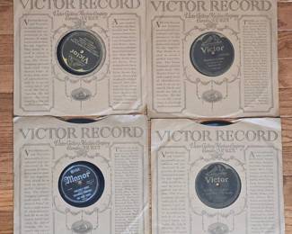 Vintage RPM Records in Victor Talking Machine Company Sleeves, including Manor Label