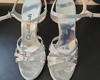 Vintage Qualicraft Silver Metallic Strappy Heels