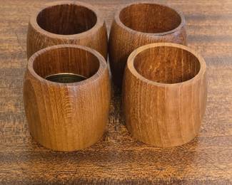 Kemp Beatley Burma Teak Napkin Rings Set of