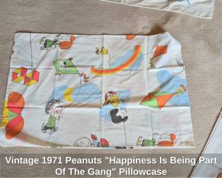 Vintage Peanuts Happiness Is Being Part Of The Gang Pillowcase