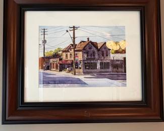 Jimmys Tavern Historic Herndon Watercolor Print by Lorrie Herman